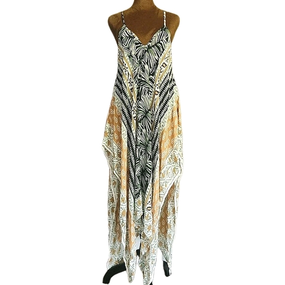 Bella By Becker Dress Size S Beach Coverup‎ Asymmetrical Bohemian Viscose - Picture 1 of 7